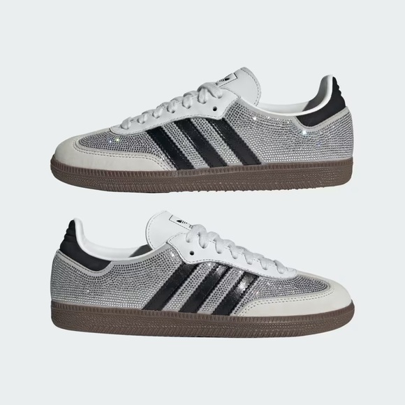 adidas Shoes - Adidas Samba OG Women’s Size 9 Crystal White Silver Metallic Sneakers NIB